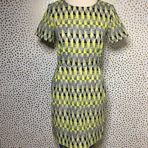 Collective Concepts Yellow & Blue Sheath Dress